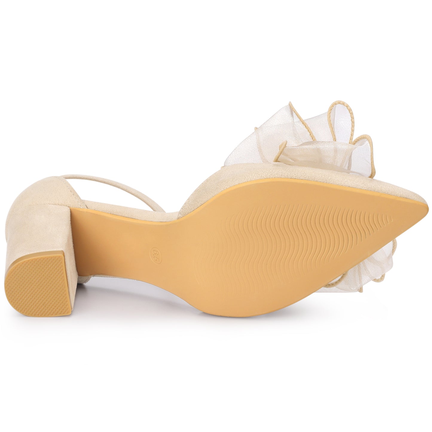 Women's Bow Heels Closed Toe Chunky Heel Pumps Sandals