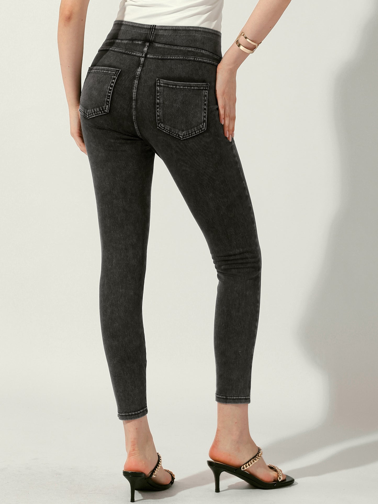 Jeggings elásticos de cintura alta para mujer