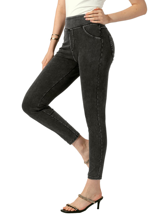 Jeggings elásticos de cintura alta para mujer