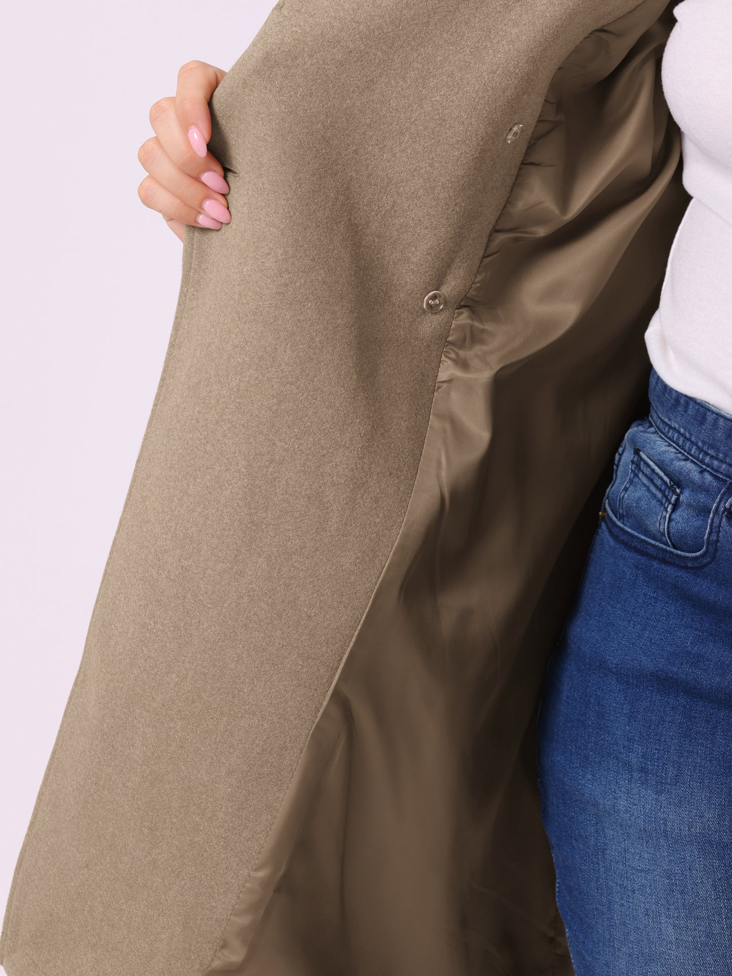 Women's Plus Size Coat A-Line Peter Pan Collar Double Breasted Fall Winter Peacoat