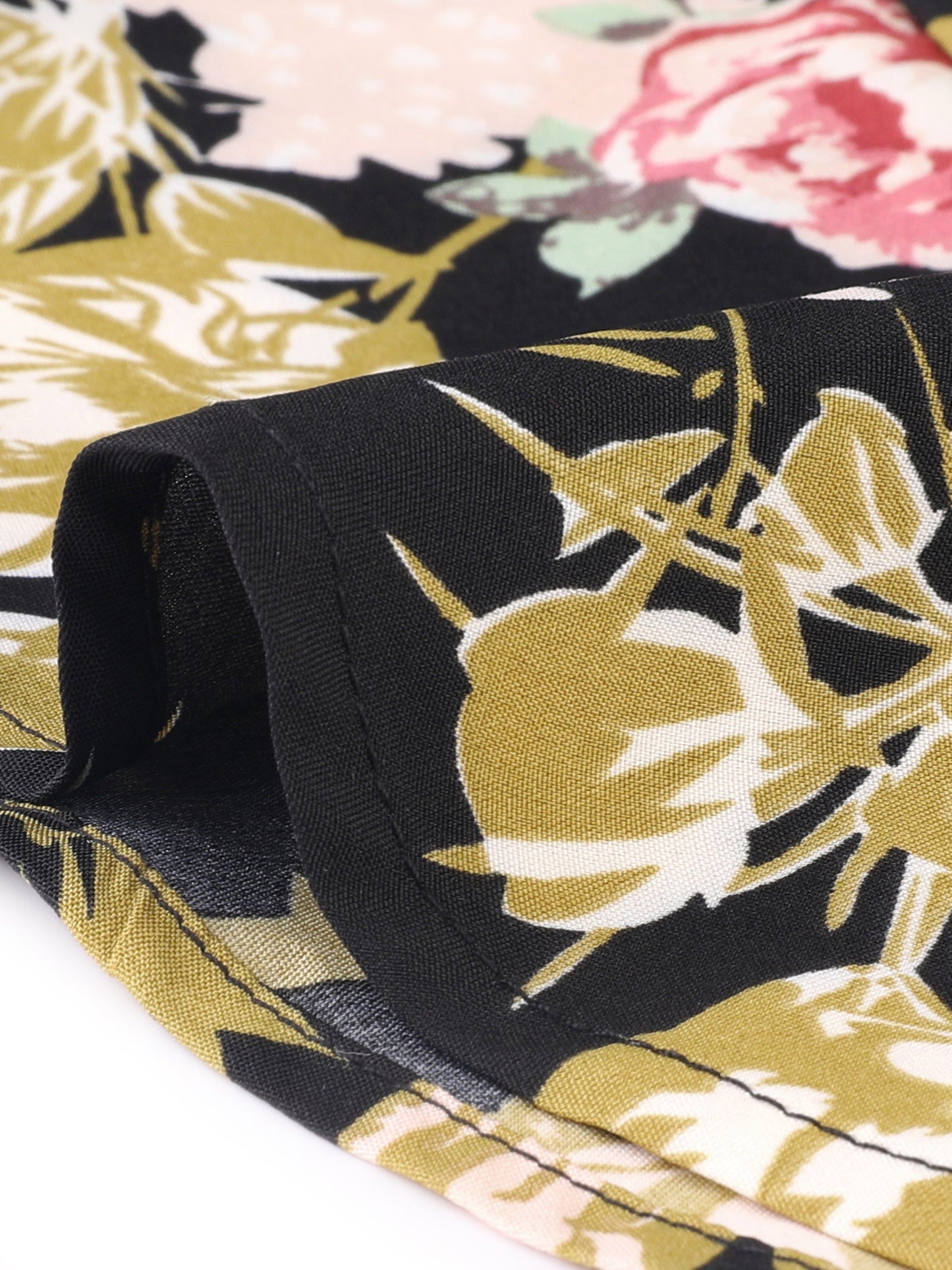 Women's Floral Midi Skirts Summer Ruffle High Waist Flowy A-Line Split Knee Length Skirt