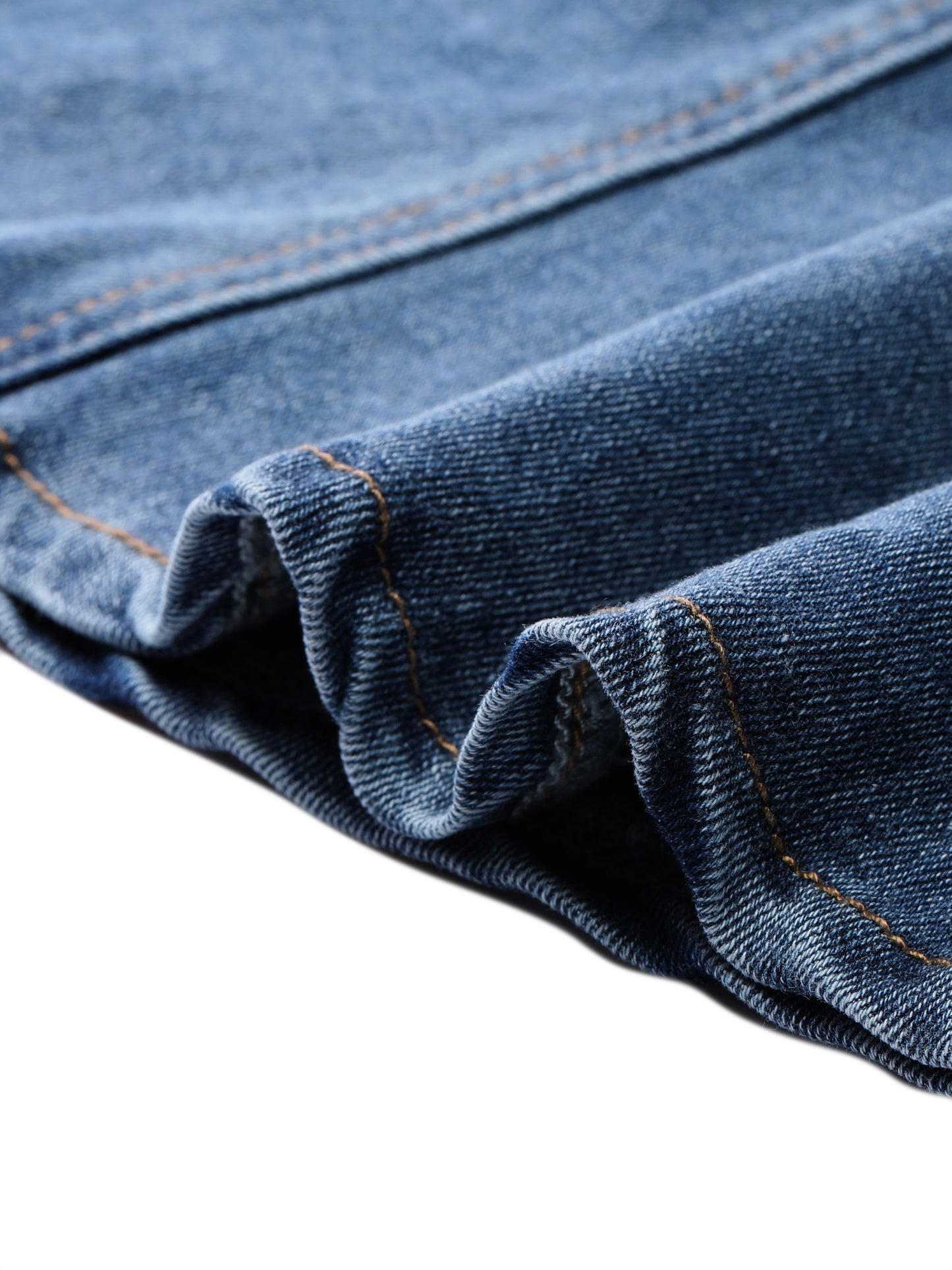 Falda vaquera de mujer con cintura alta, abertura frontal, lavado, midi, con bolsillos