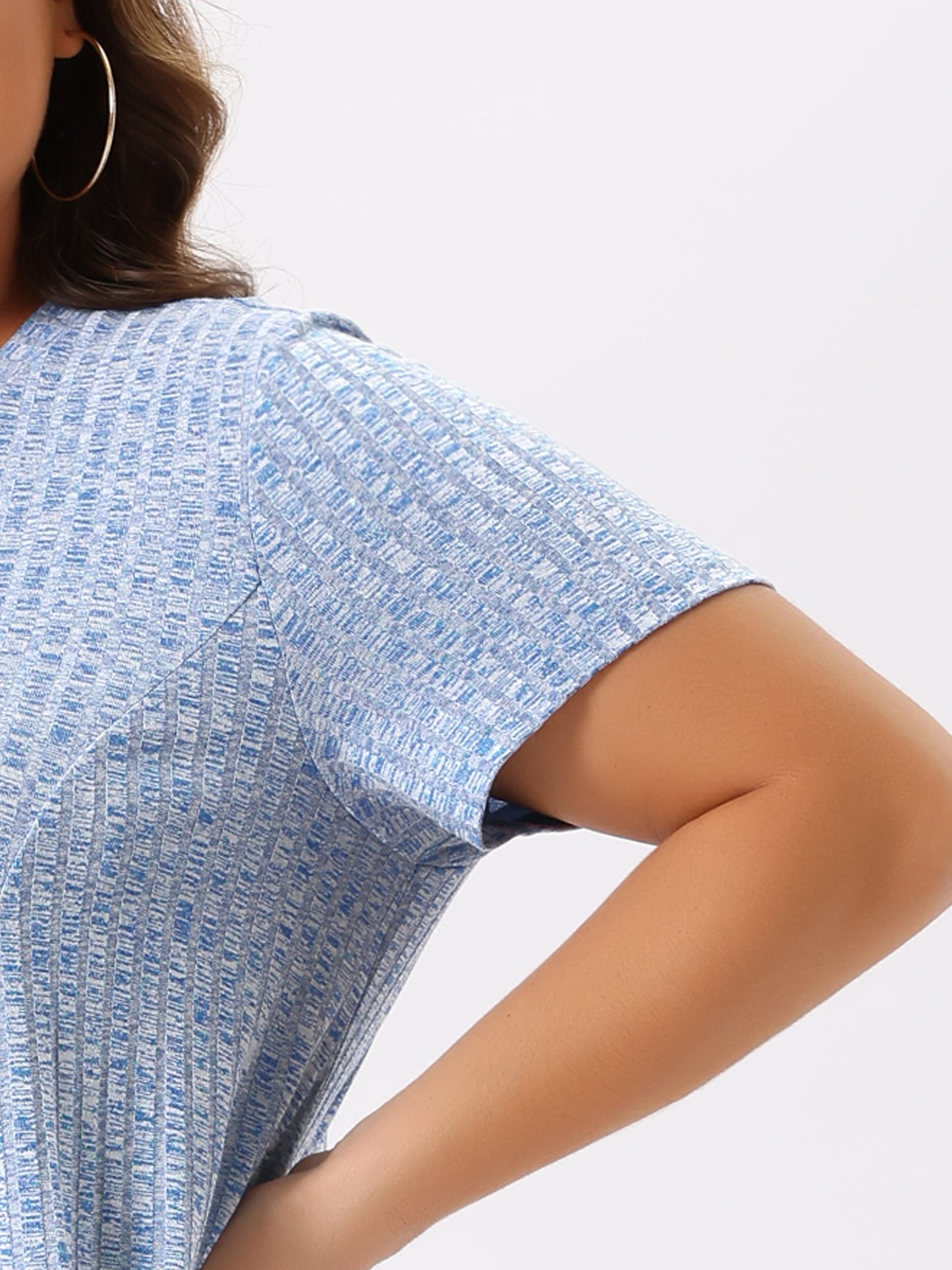 Women's Plus Size Short Sleeve Tunic Handkerchief Hem Summer Casual Top