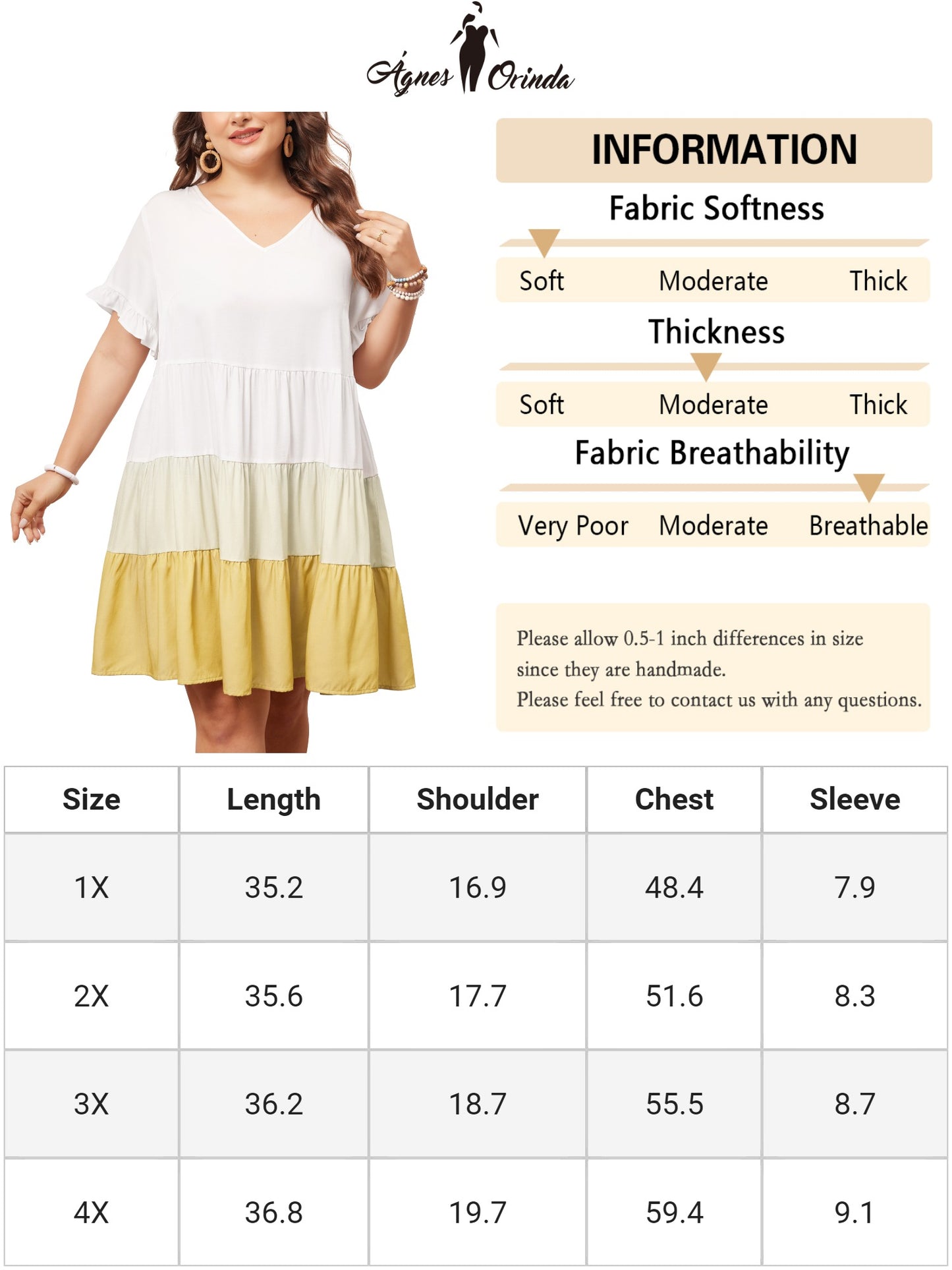 Women's Plus Size Babydoll Ruffle Short Sleeve Casual Loose Flowy Swing Hem Chambray V Neck Mini Dress