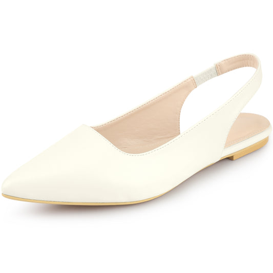 Zapatos de tacón de punta puntiaguda para mujer, zapatos planos con tira trasera