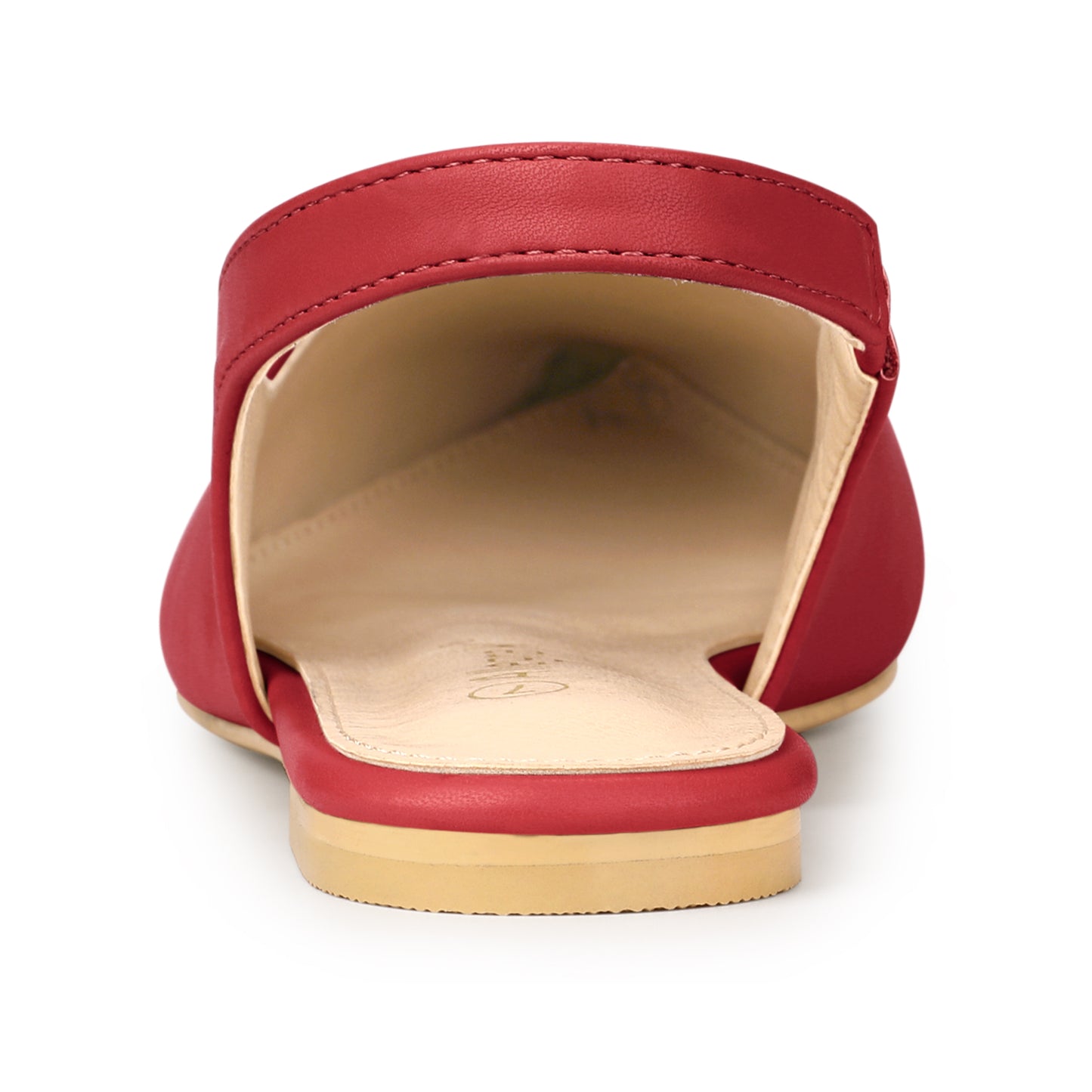 Zapatos de tacón de punta puntiaguda para mujer, zapatos planos con tira trasera