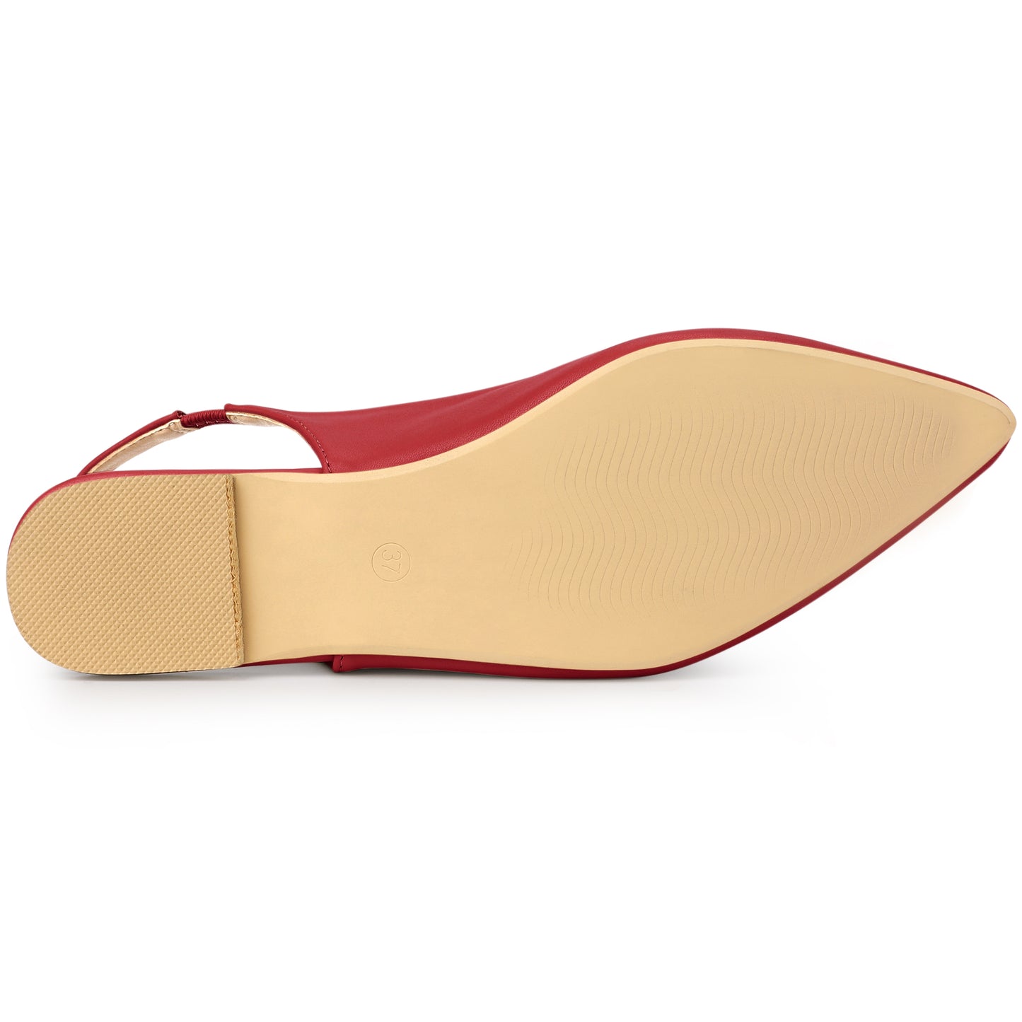 Zapatos de tacón de punta puntiaguda para mujer, zapatos planos con tira trasera