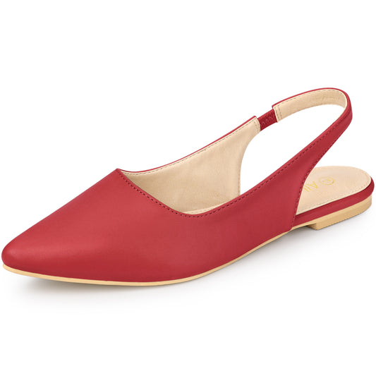 Zapatos de tacón de punta puntiaguda para mujer, zapatos planos con tira trasera