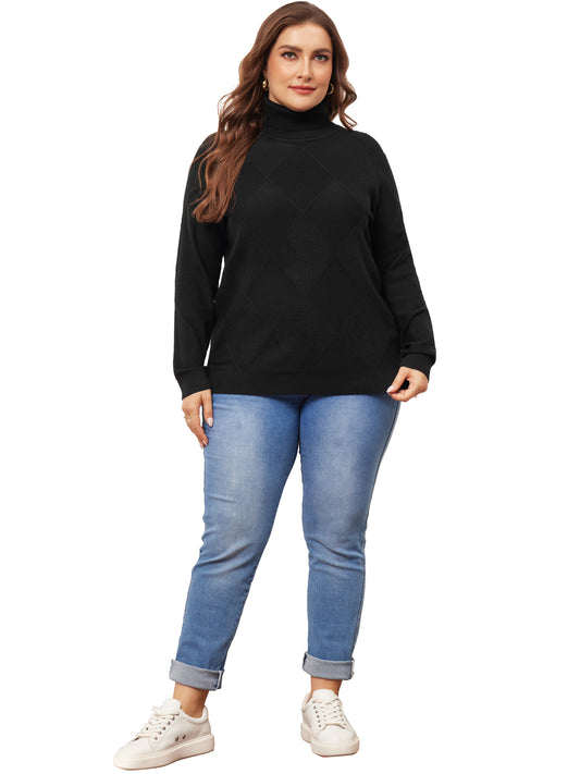 Women Plus Size Pullover Sweaters Lightweight Long Sleeve Turtleneck Sweater