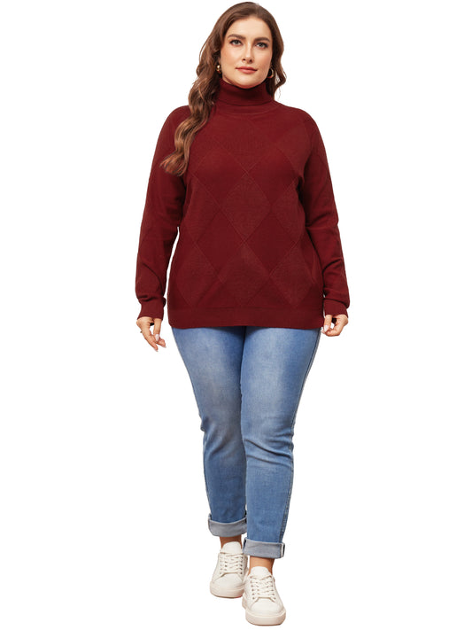 Women Plus Size Pullover Sweaters Lightweight Long Sleeve Turtleneck Sweater