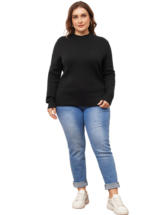 Women Plus Size Sweaters Crewneck Long Sleeve Basic Casual Knit Pullover Top