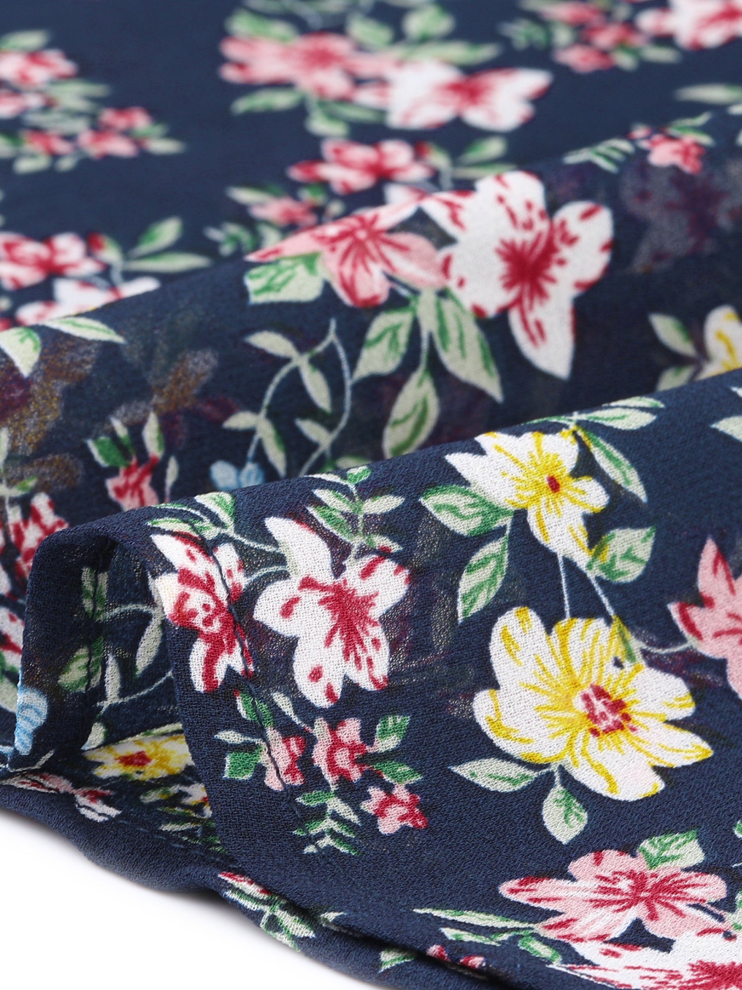 Women Plus Size Chiffon Blouse Summer Flare Short Sleeve Smocked Ditsy Floral Peplum Top