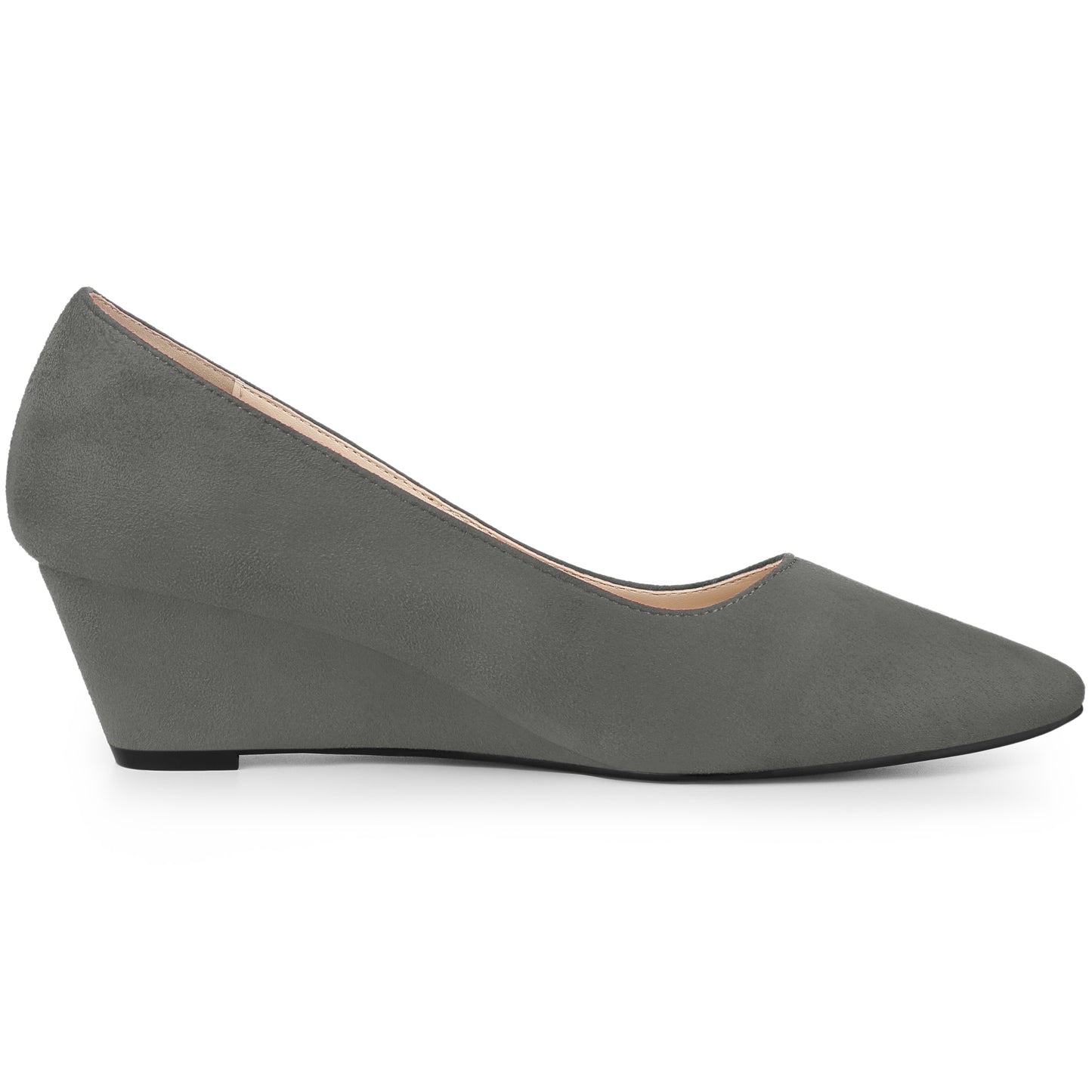 Women's Pointy Toe Slip On Wedges Heels Pumps