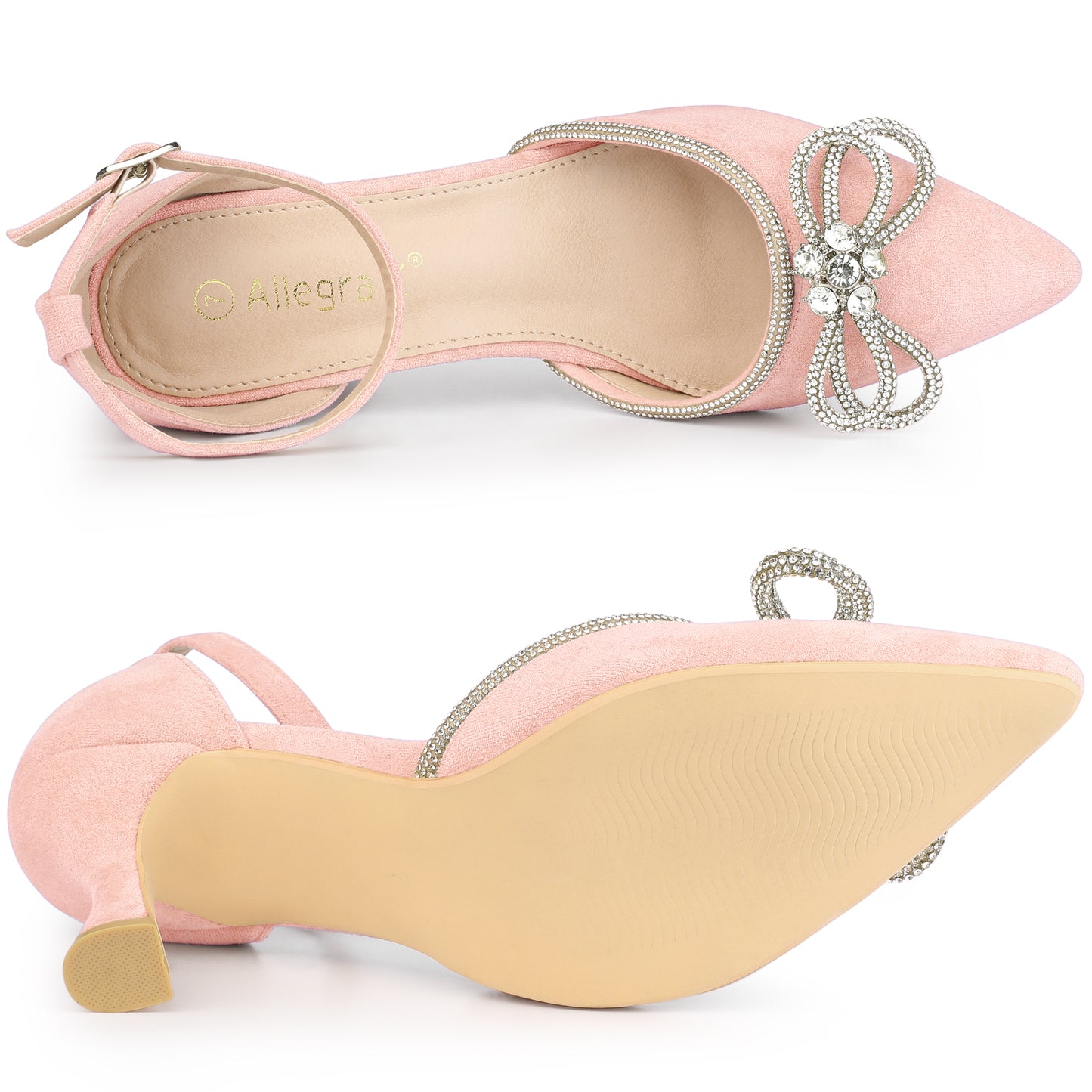 Women's Rhinestones Bow Wedding Shoes Stiletto Heel Sandals Pumps