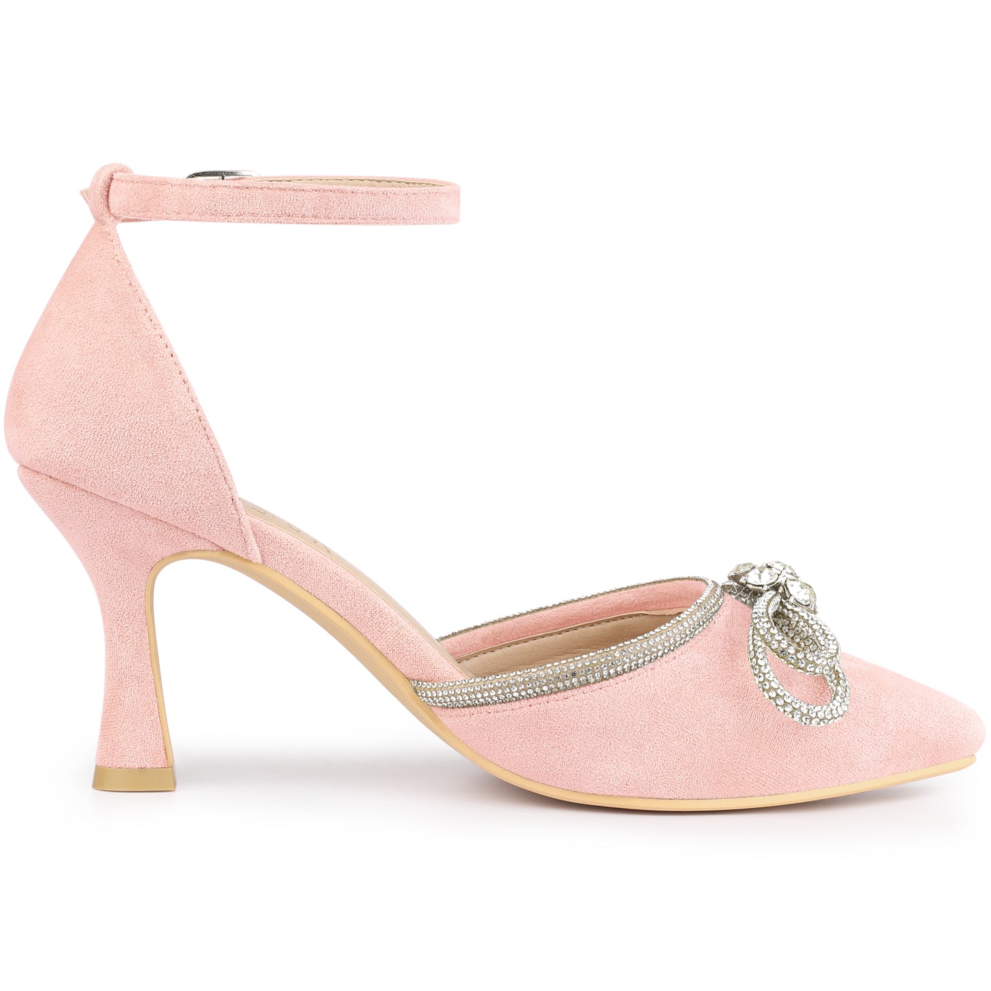 Women's Rhinestones Bow Wedding Shoes Stiletto Heel Sandals Pumps
