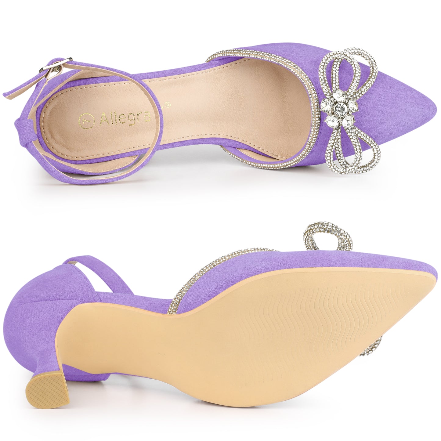 Women's Rhinestones Bow Wedding Shoes Stiletto Heel Sandals Pumps