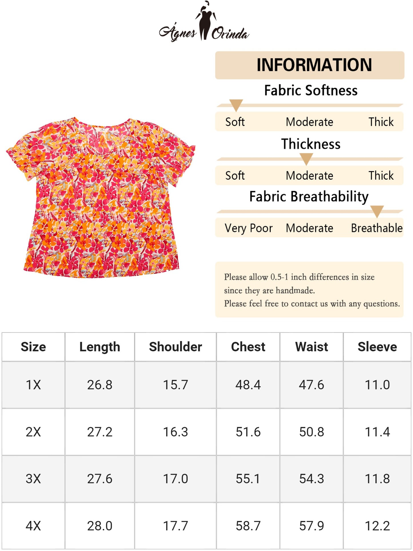Women's Plus Size V Neck Ruffle Short Sleeve Blouses Floral Top