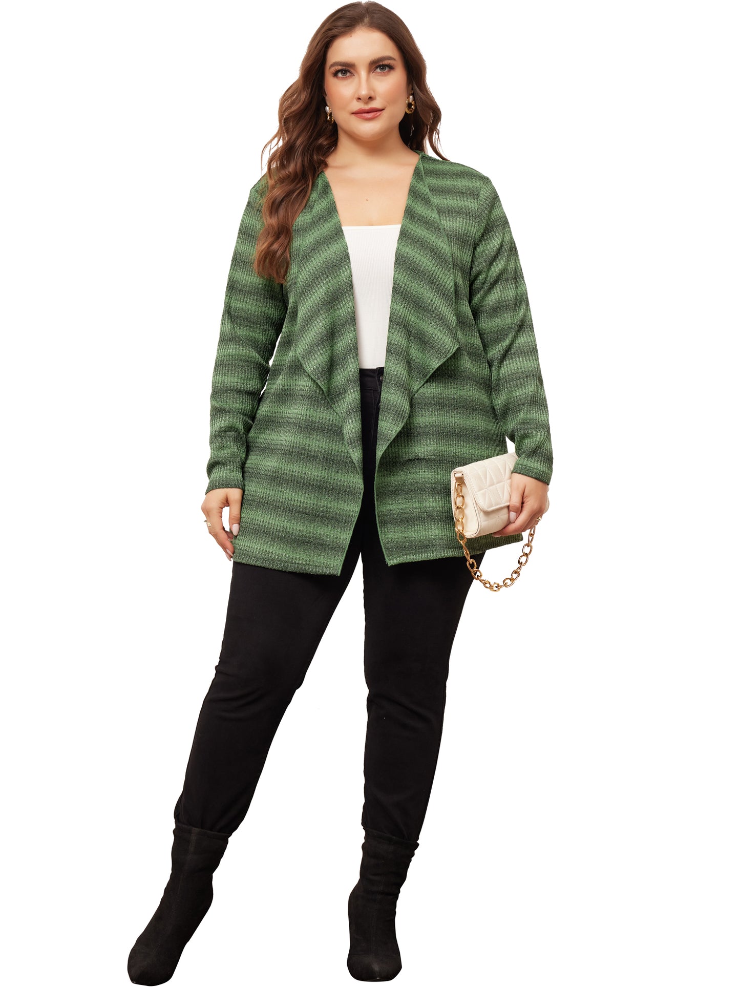 Women Plus Size Tie Dye Cardigan Long Sleeve Lightweight Loose Casual Open Front Cardigans