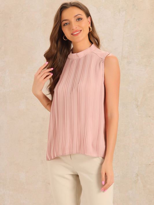 Camiseta sin mangas de gasa informal de negocios para mujer