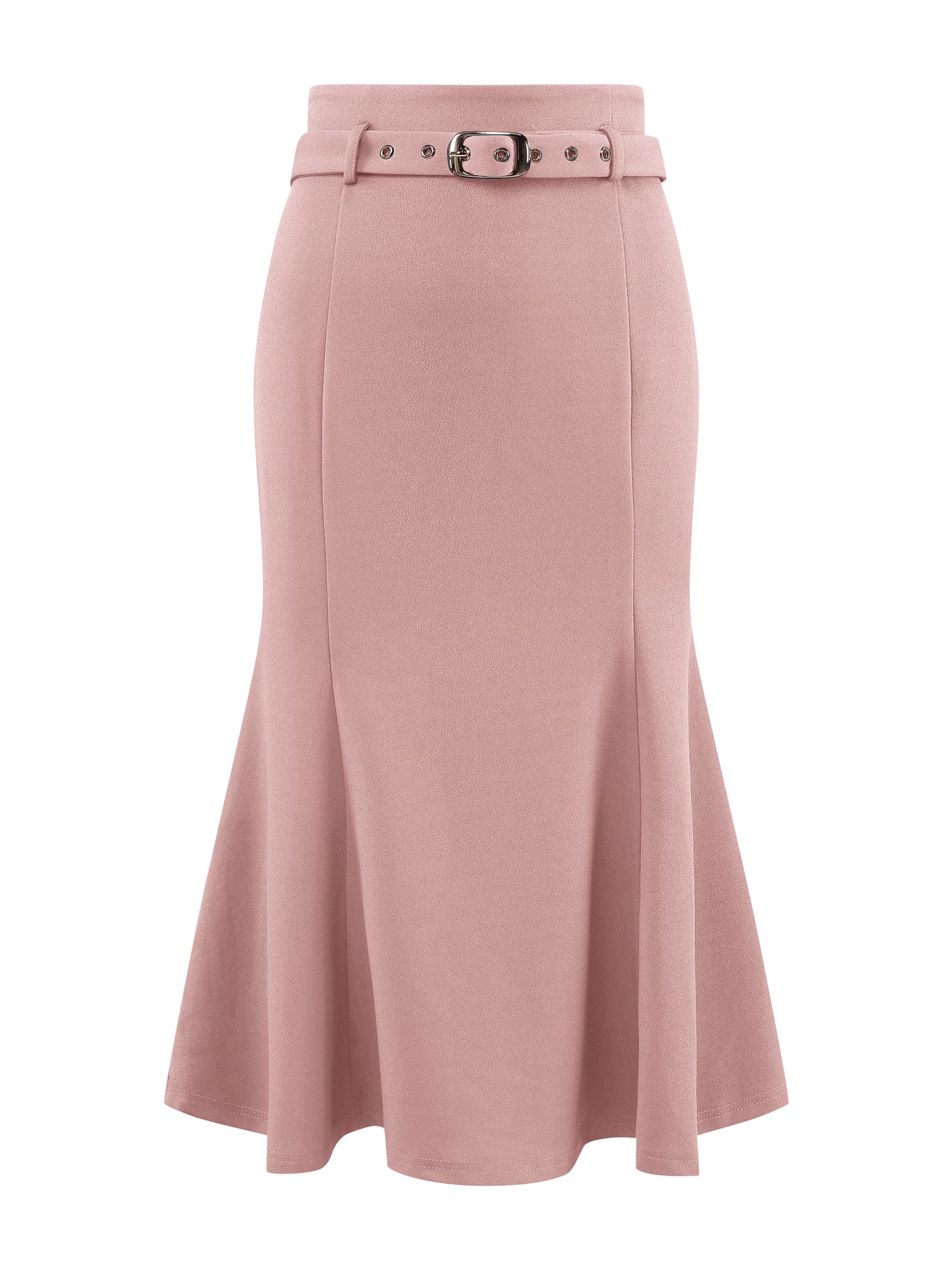 Falda elegante de cola de pez para mujer, cintura alta, con cinturón, elegante falda midi de sirena