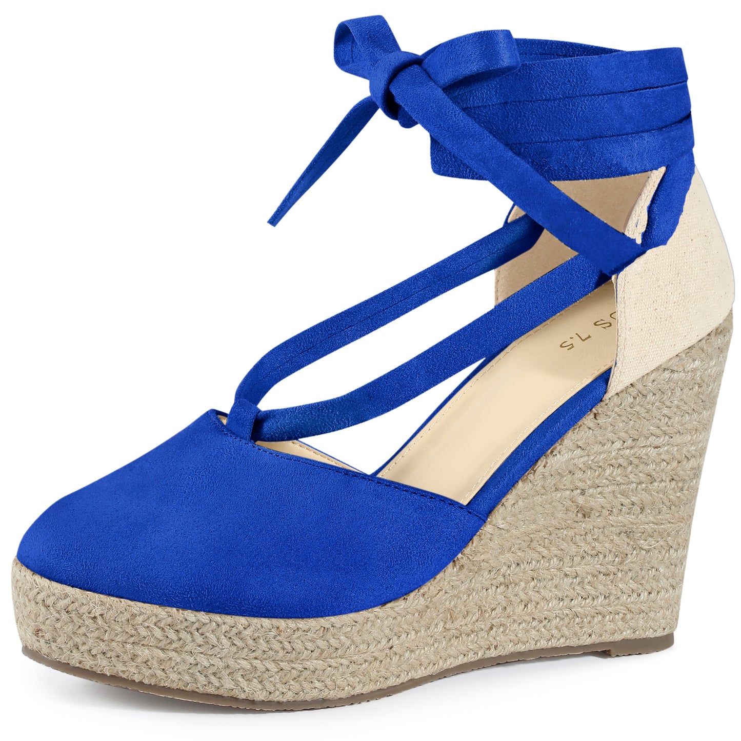 Sandalias de plataforma con cordones y punta cerrada para mujer, alpargatas con tacón de cuña