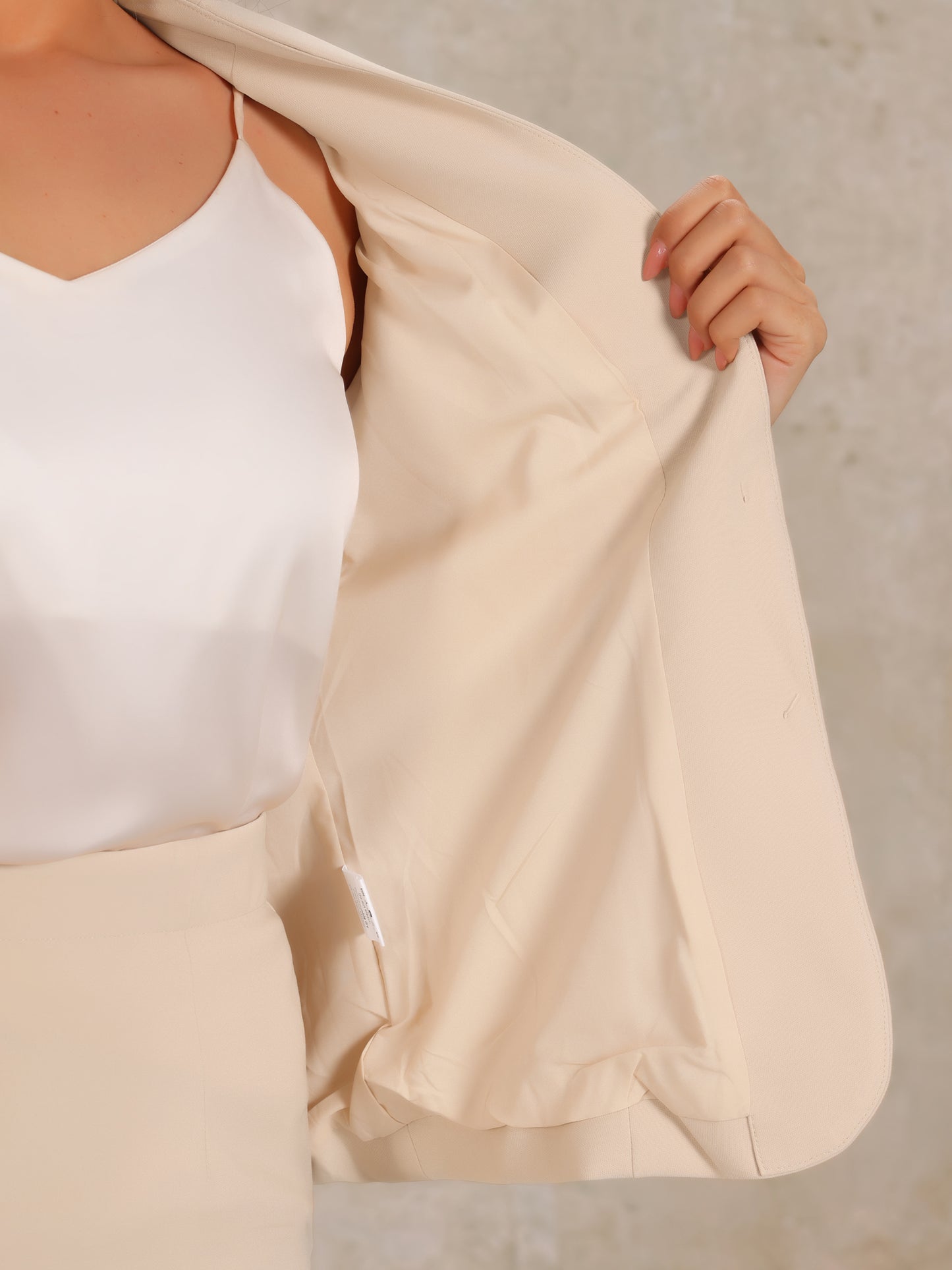 Women's 2 Piece Suit Skirt Set Business Formal Collarless Blazer and Pencil Skirt