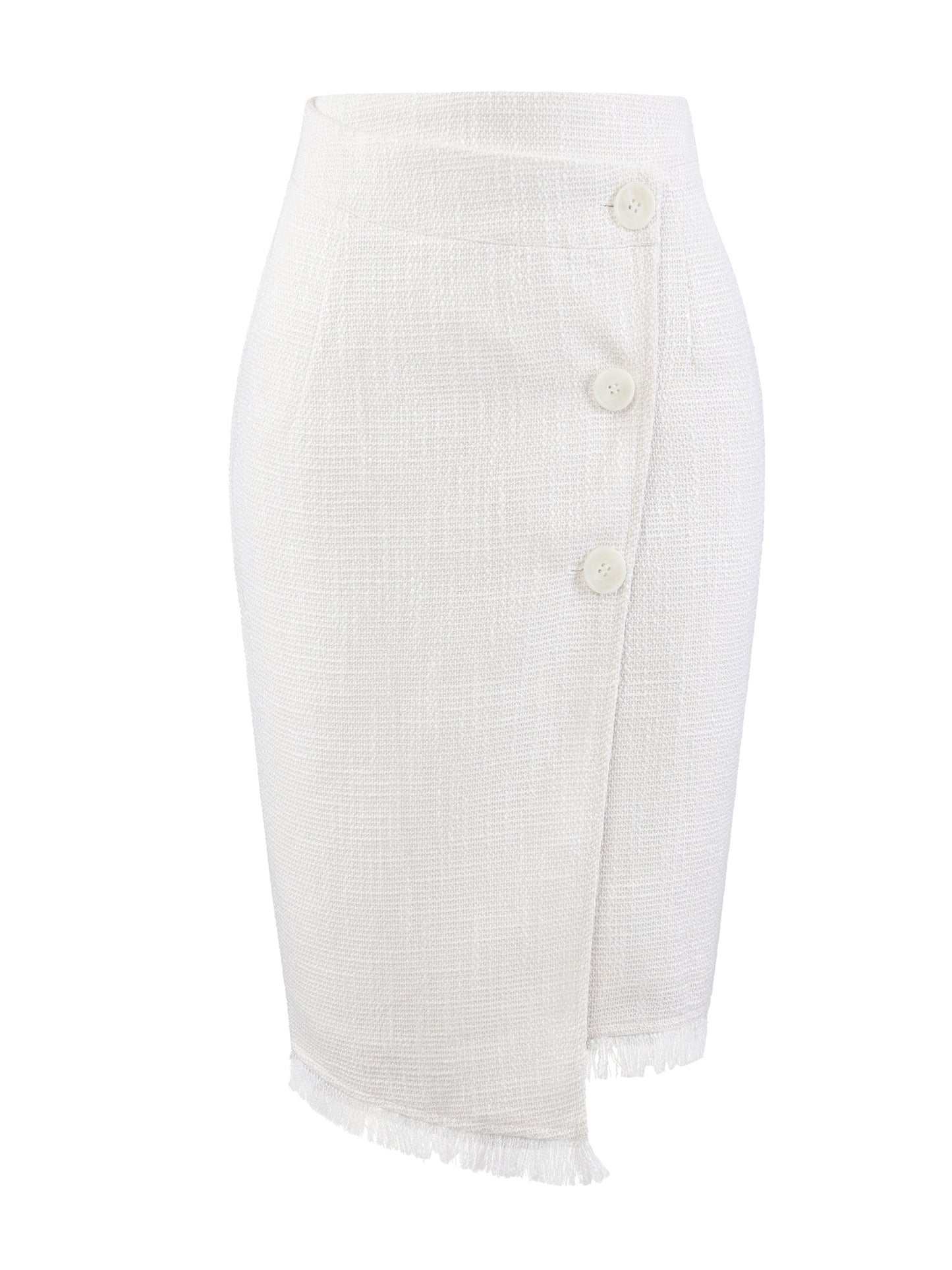 Falda de tweed para mujer, cintura alta, para oficina, trabajo, faldas cortas asimétricas