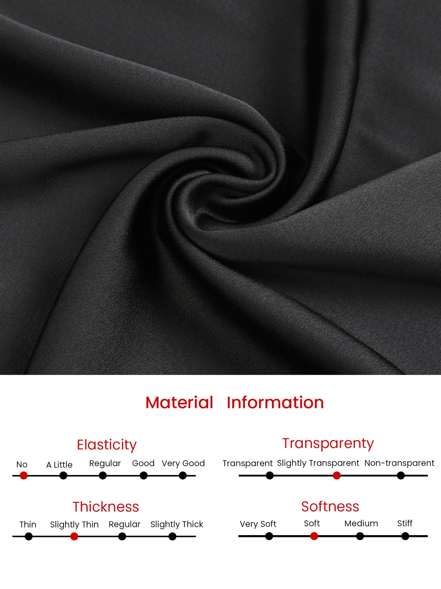 Women's Satin Skirt Elegant Work Elastic Waist Silky Midi A-Line Skirt