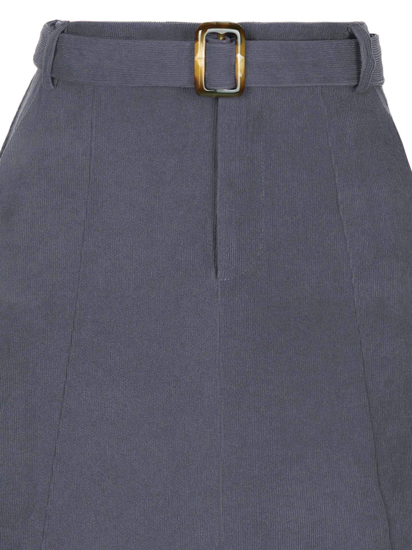 Falda midi de pana con cintura alta, espalda elástica y cinturón para mujer, para invierno y otoño