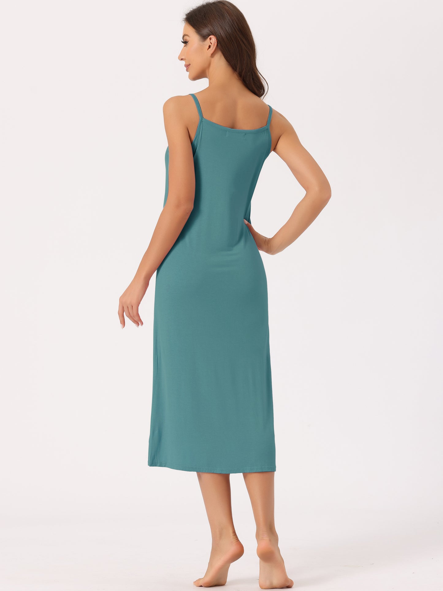 Women's Full Slip Dress Spaghetti Strap Cami Tank Long Underdress Nightgown (Plus Size Available)