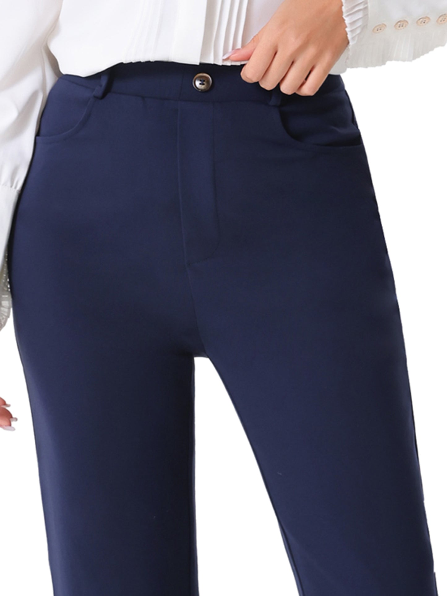 Women's Work Pants High Waist Straight Slacks Yoga Stretch Business Work Trousers