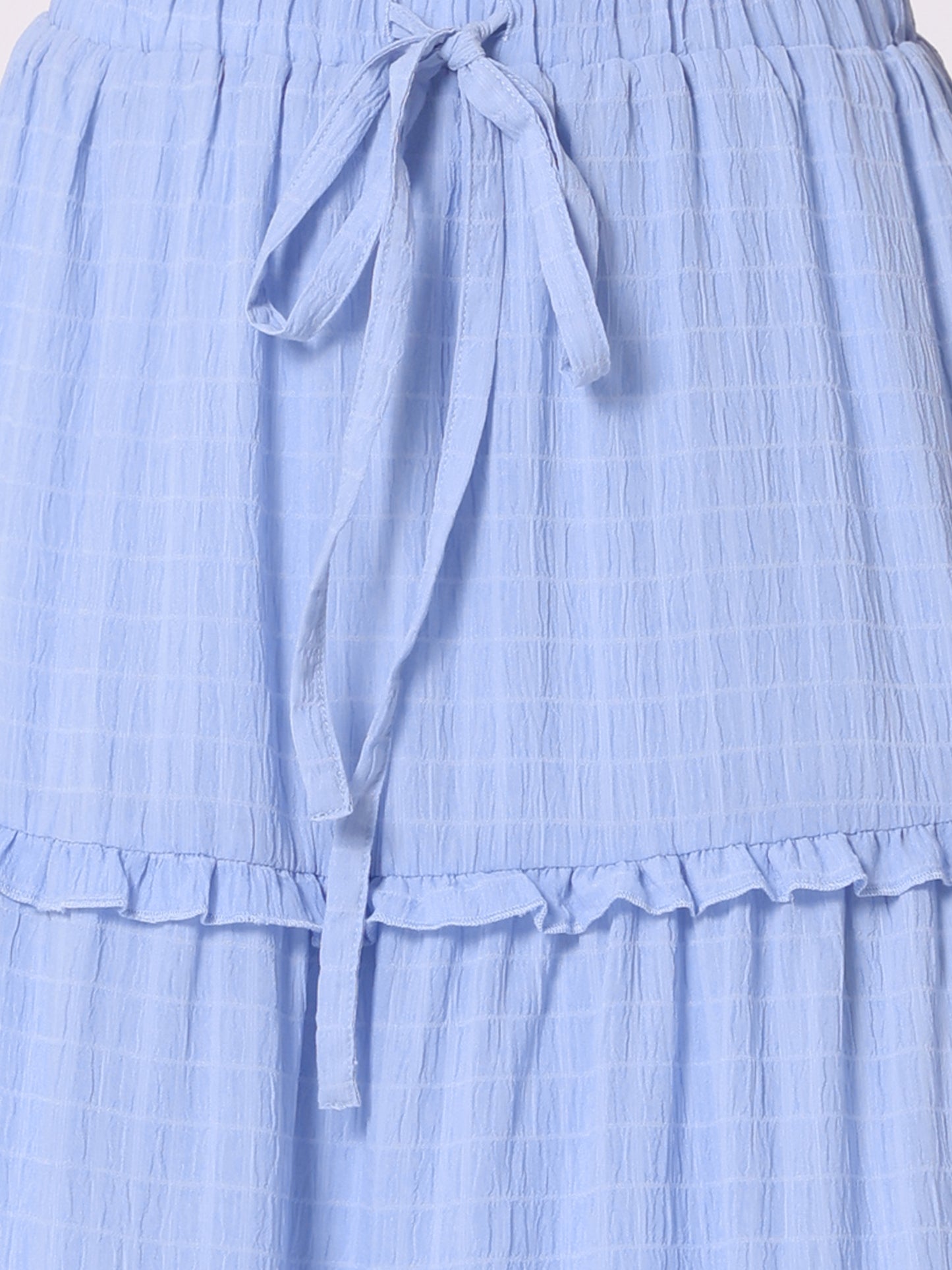 Falda larga de verano estilo bohemio con volantes, corte A y capas para mujer