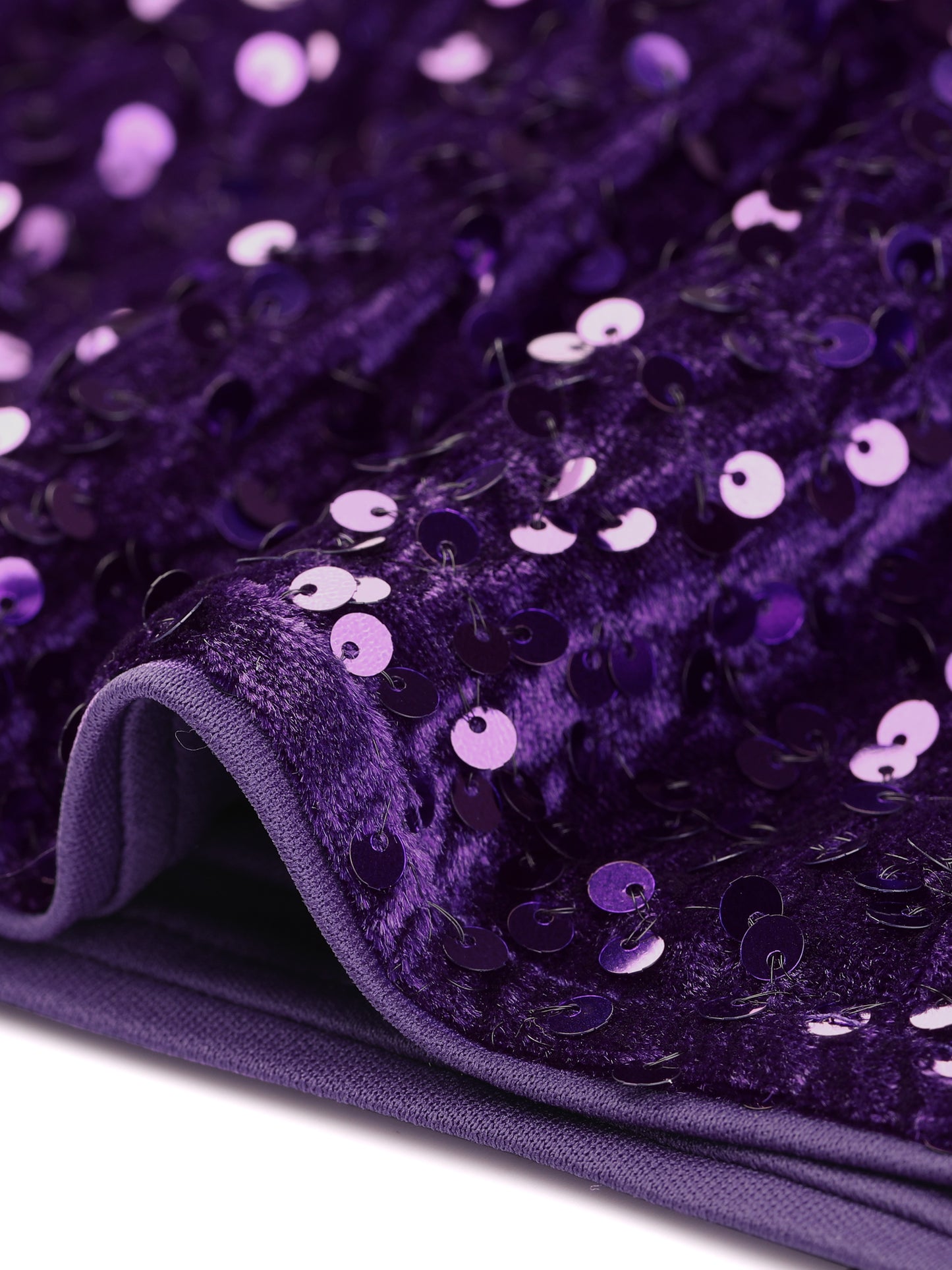 Women's High Waist Stretchy Velvet Sequin Sparkle Party Bodycon Mini Skirt