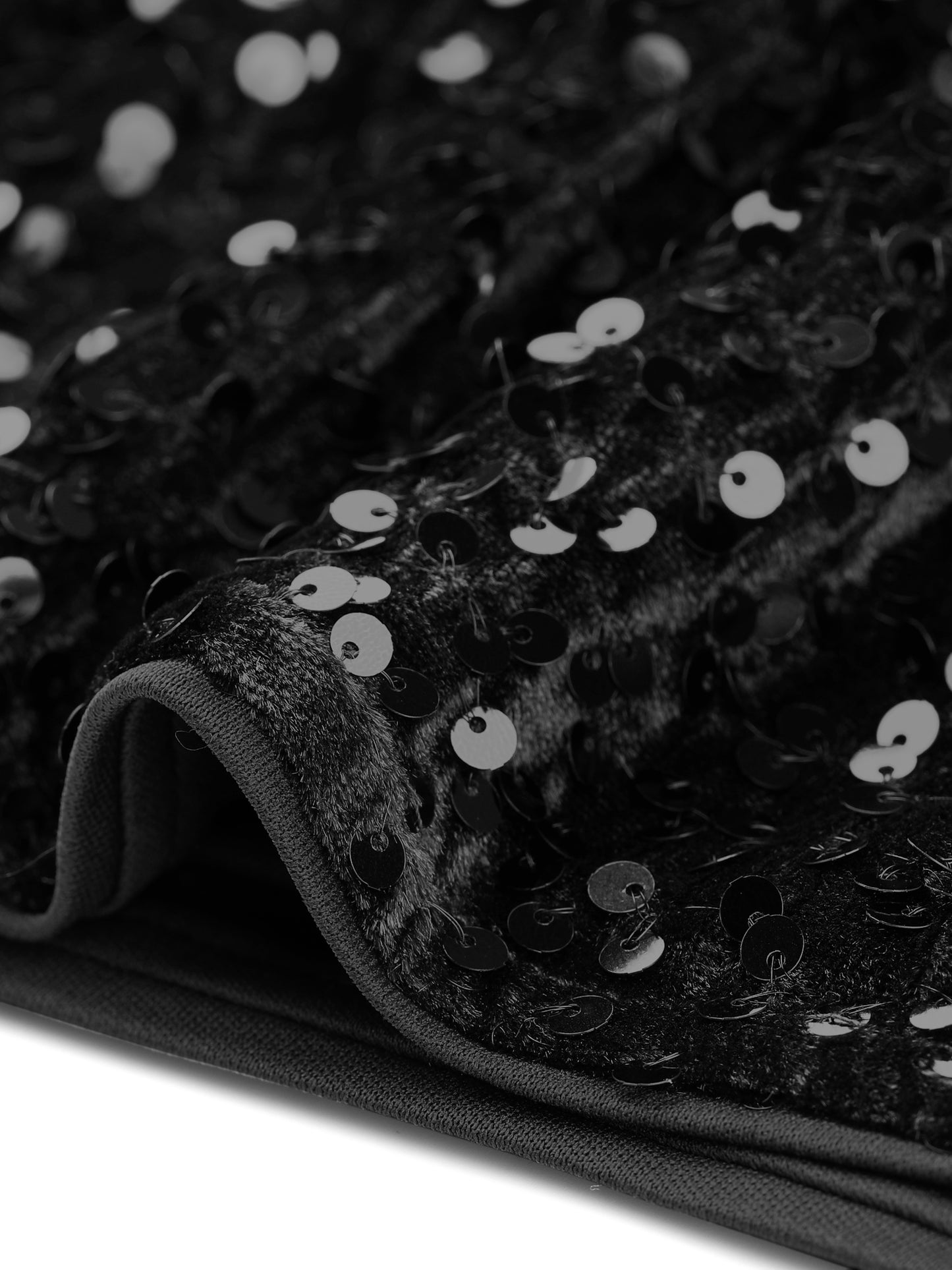 Women's High Waist Stretchy Velvet Sequin Sparkle Party Bodycon Mini Skirt