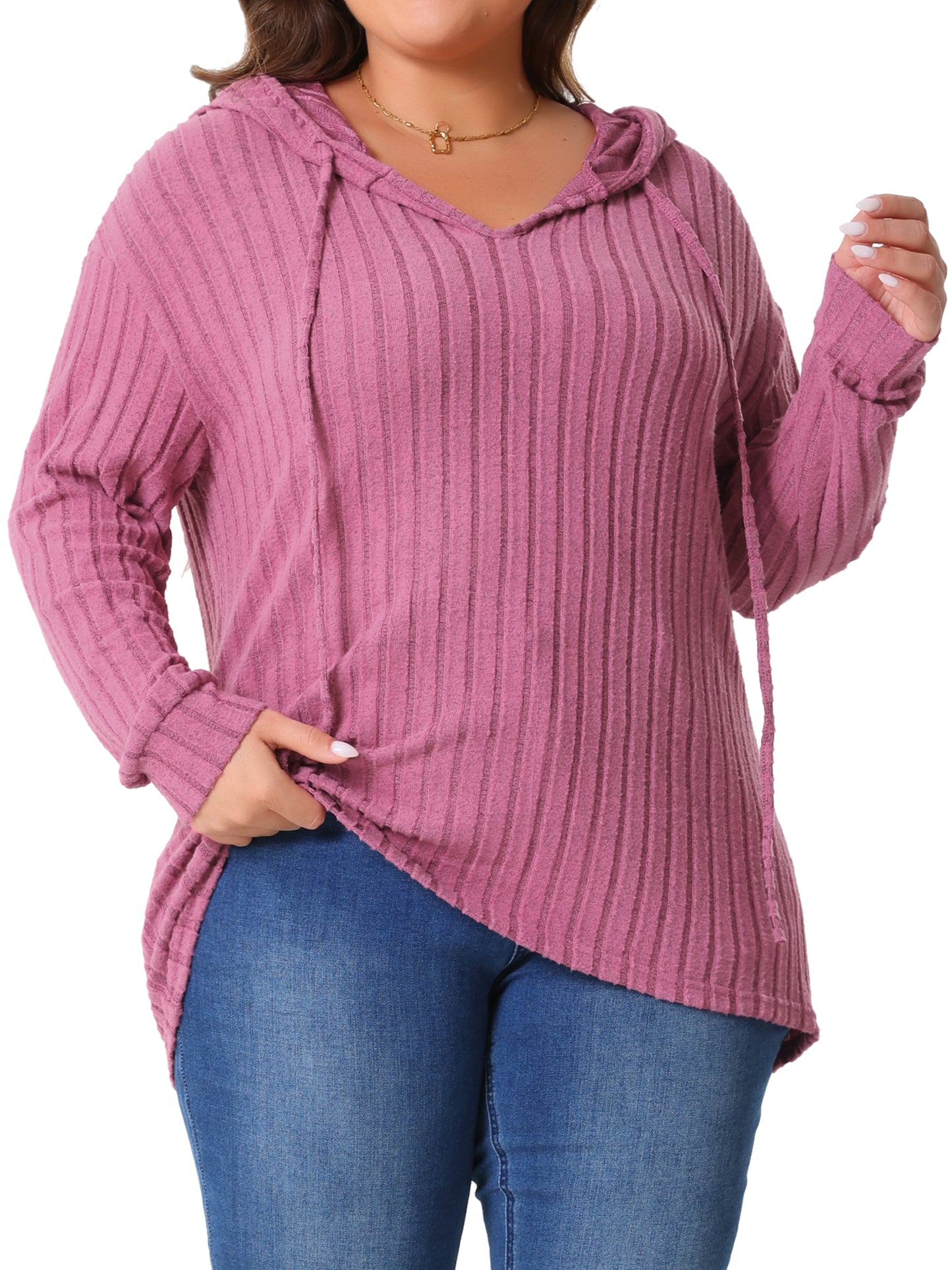 Women Plus Size Hoodies Pullover Lightweight Drawstring Sweatshirts Long Sleeve