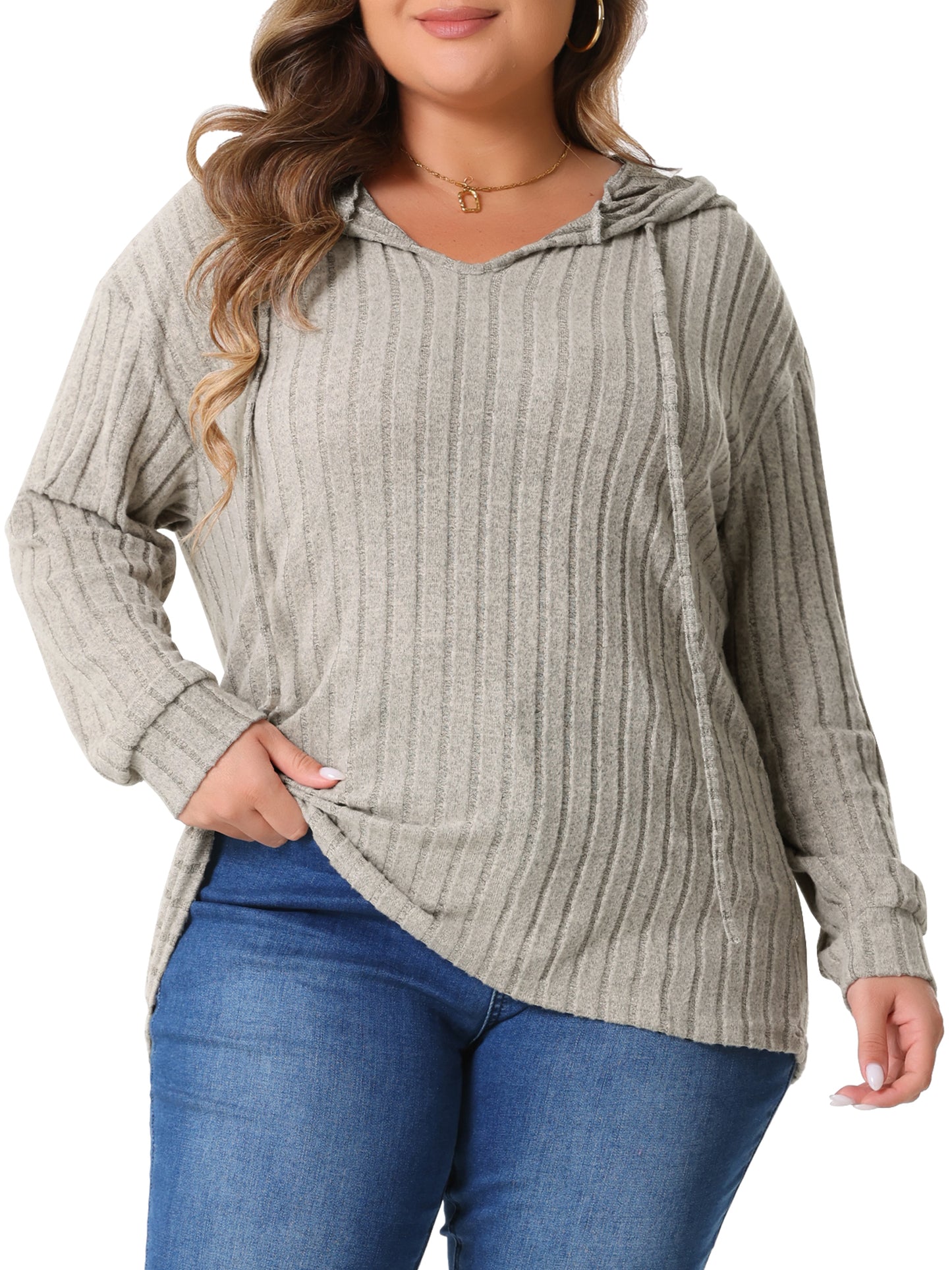 Women Plus Size Hoodies Pullover Lightweight Drawstring Sweatshirts Long Sleeve