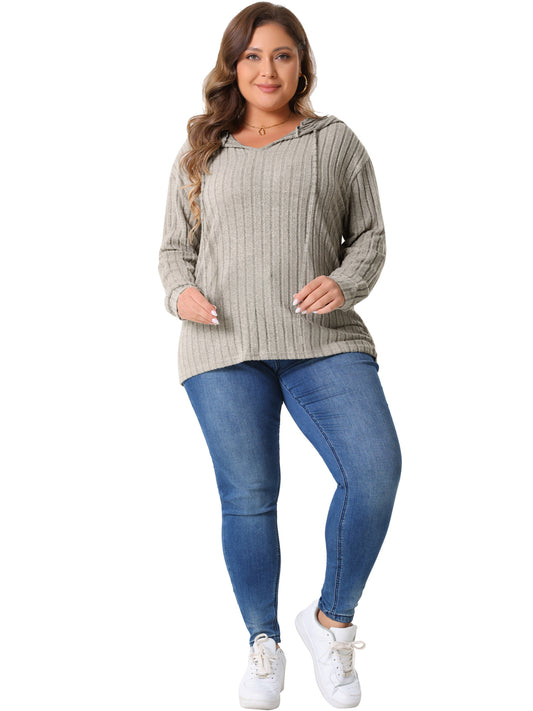 Women Plus Size Hoodies Pullover Lightweight Drawstring Sweatshirts Long Sleeve