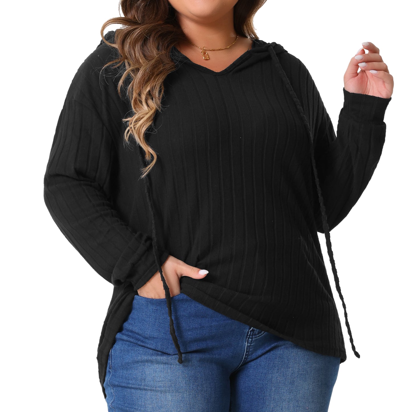 Women Plus Size Hoodies Pullover Lightweight Drawstring Sweatshirts Long Sleeve