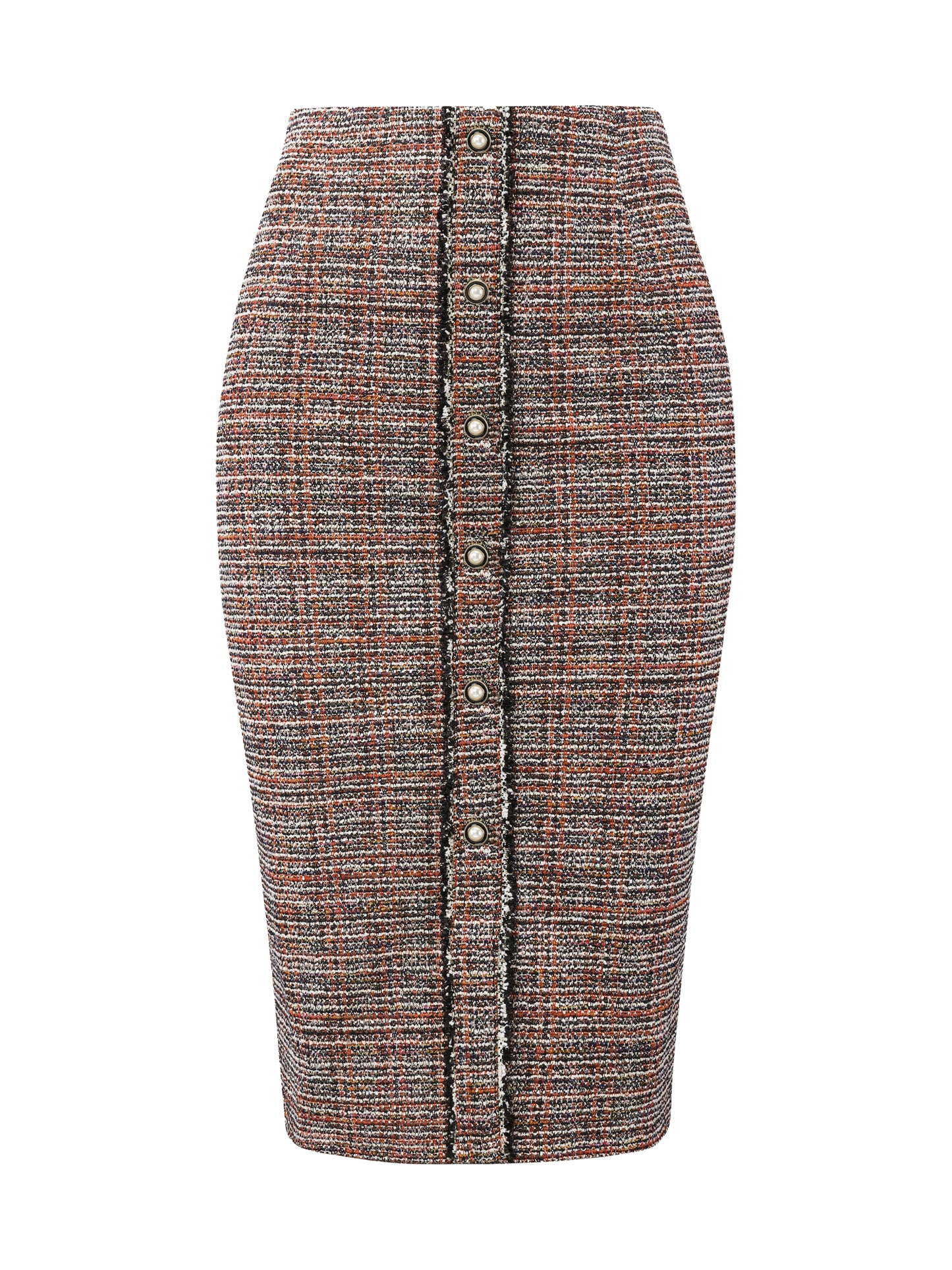 Falda tubo de tweed elegante hasta la rodilla para mujer