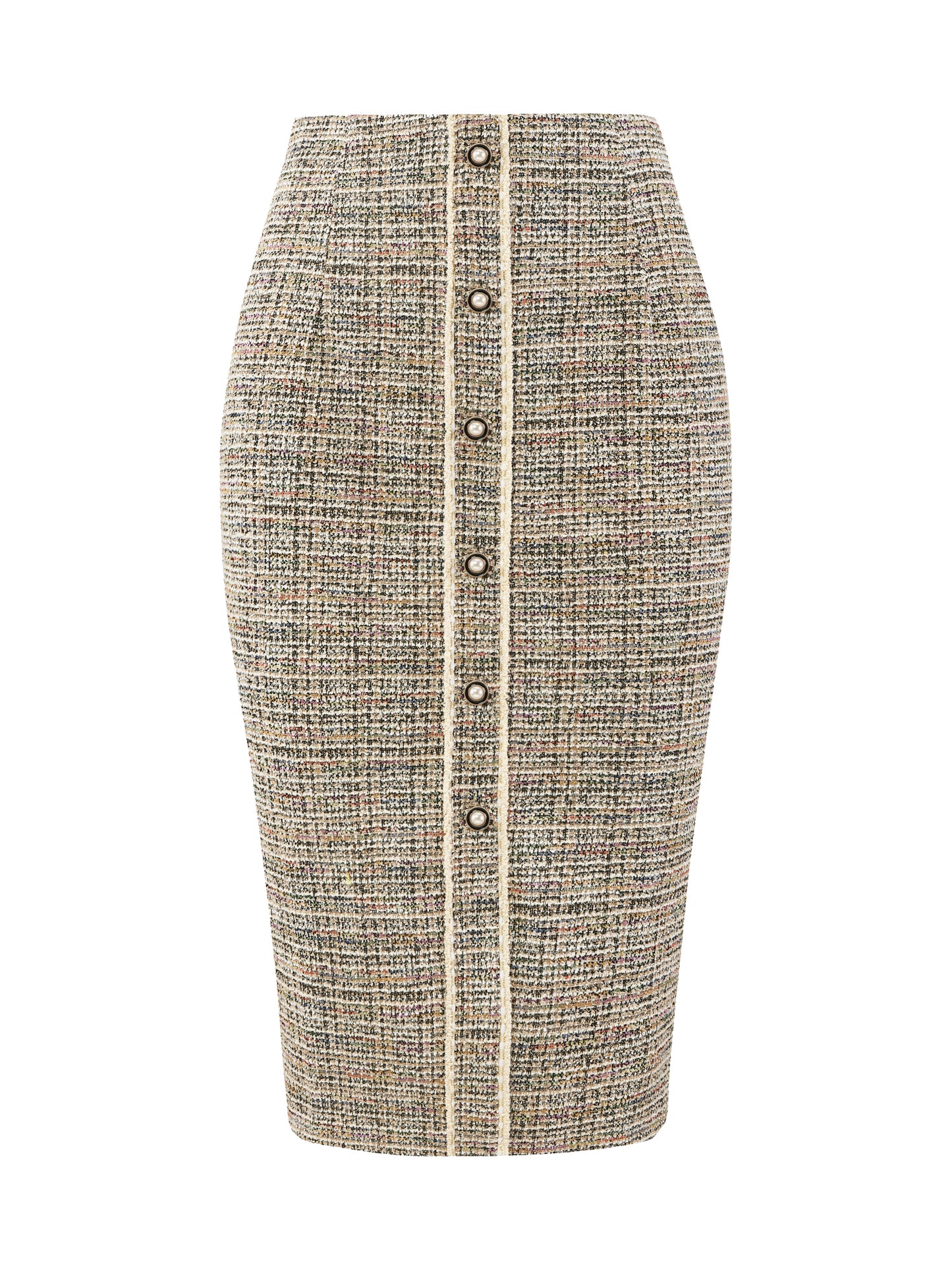 Falda tubo de tweed elegante hasta la rodilla para mujer