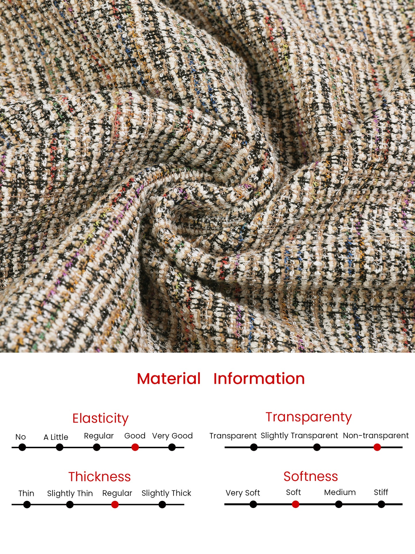 Falda tubo de tweed elegante hasta la rodilla para mujer