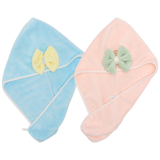 2 Pcs Hair Drying Towels, Absorbent Hair Towel Wrap for Women Pink Blue