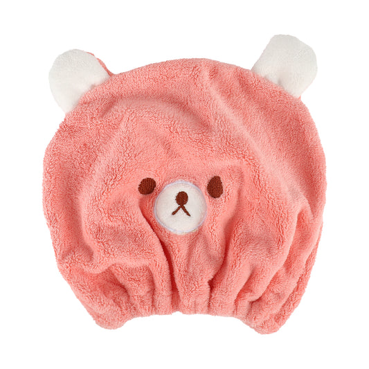Hair Drying Towel, Bear Hair Towel Quick Drying Wrap for Women Pink