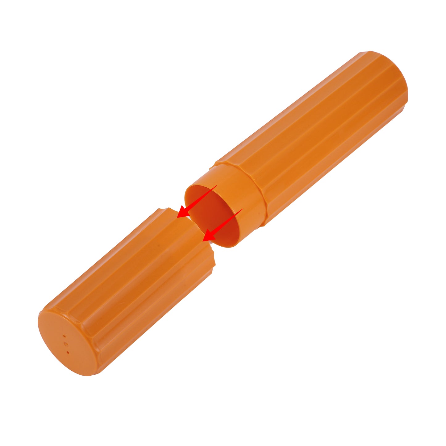 Estuche de plástico para cepillos de dientes con rayas verticales (2 unidades), 7,87 x 1,50 pulgadas, color naranja