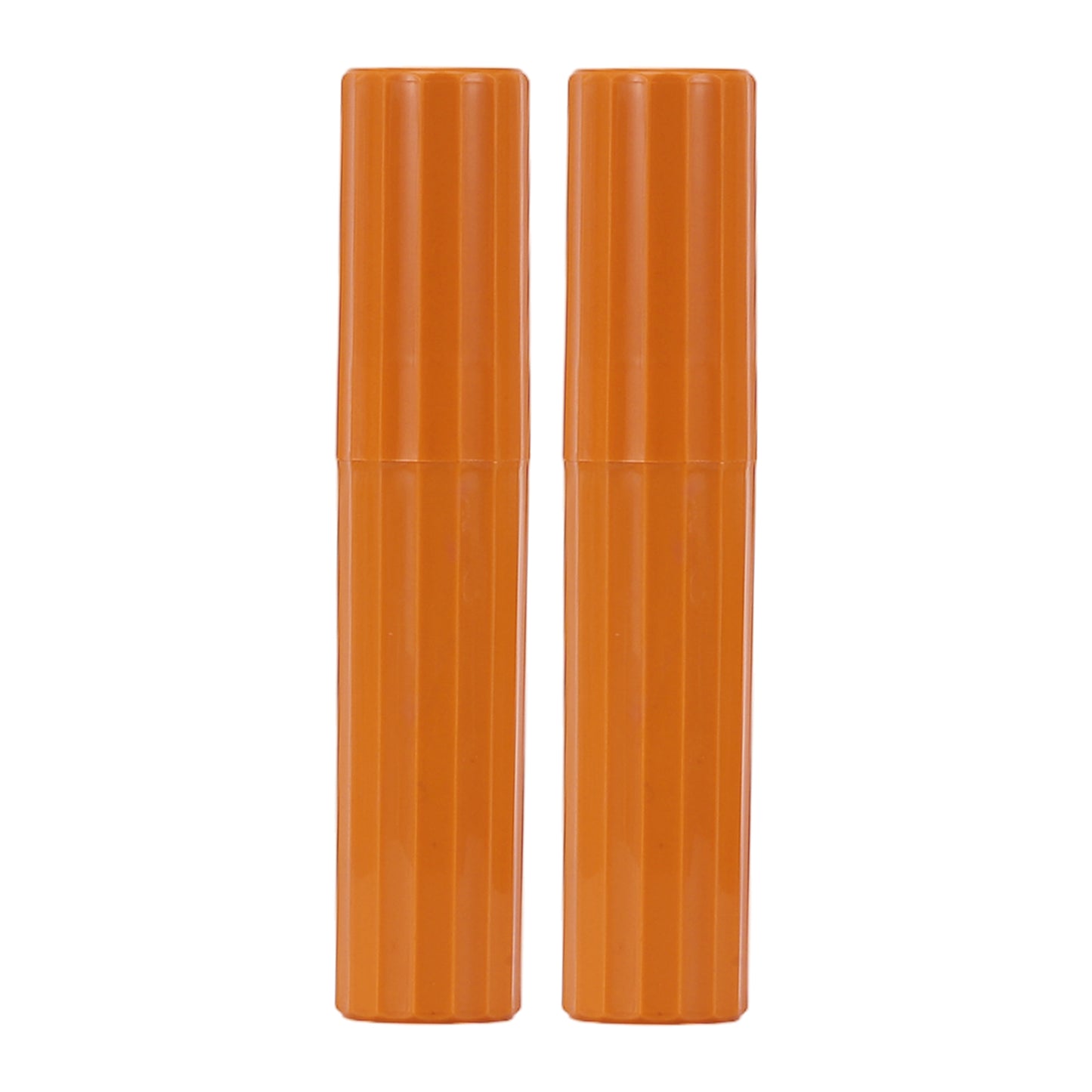 Estuche de plástico para cepillos de dientes con rayas verticales (2 unidades), 7,87 x 1,50 pulgadas, color naranja