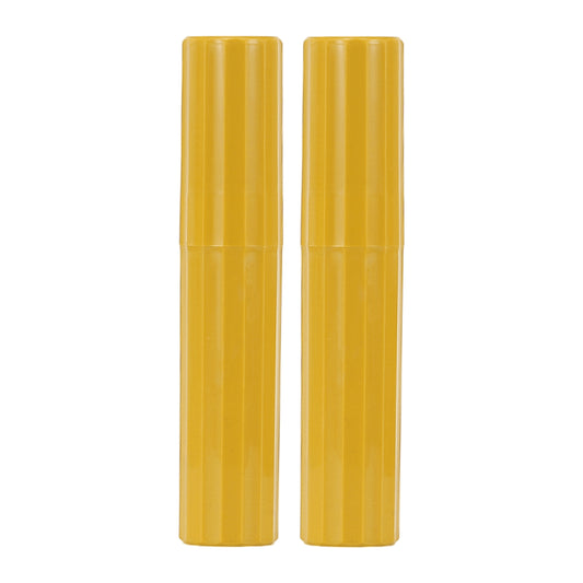 2 Pcs Vertical Stripe Plastic Toothbrush Case, 7.87"x1.50" Yellow