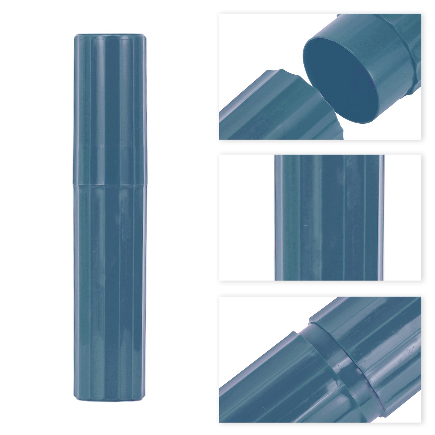 Estuche de plástico para cepillos de dientes con rayas verticales (2 unidades), 7,87 x 1,50 pulgadas, color azul