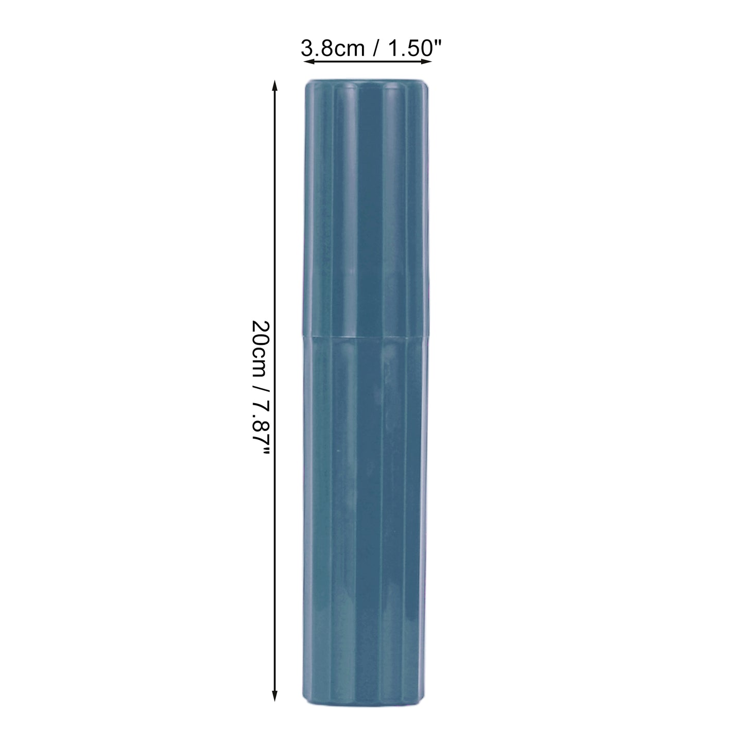 Estuche de plástico para cepillos de dientes con rayas verticales (2 unidades), 7,87 x 1,50 pulgadas, color azul