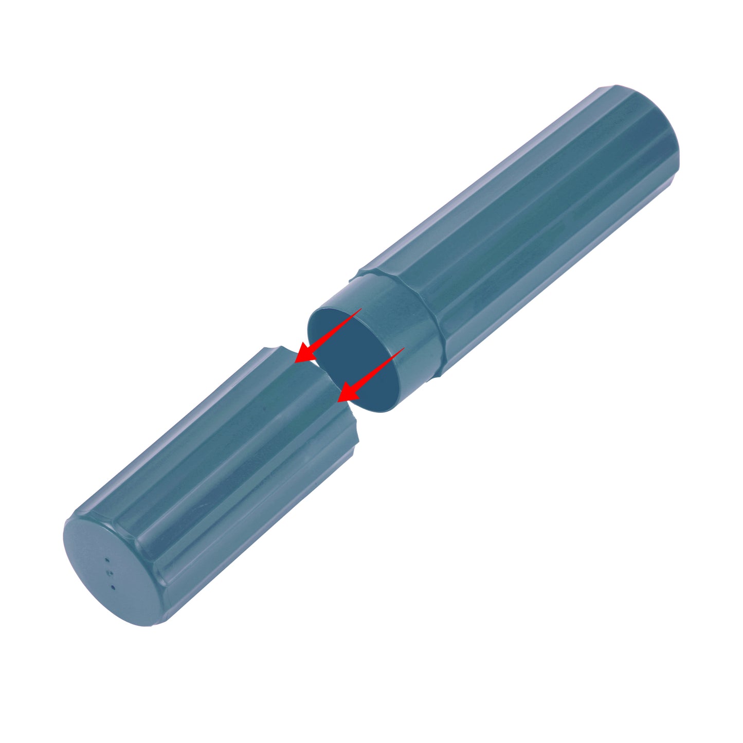 Estuche de plástico para cepillos de dientes con rayas verticales (2 unidades), 7,87 x 1,50 pulgadas, color azul