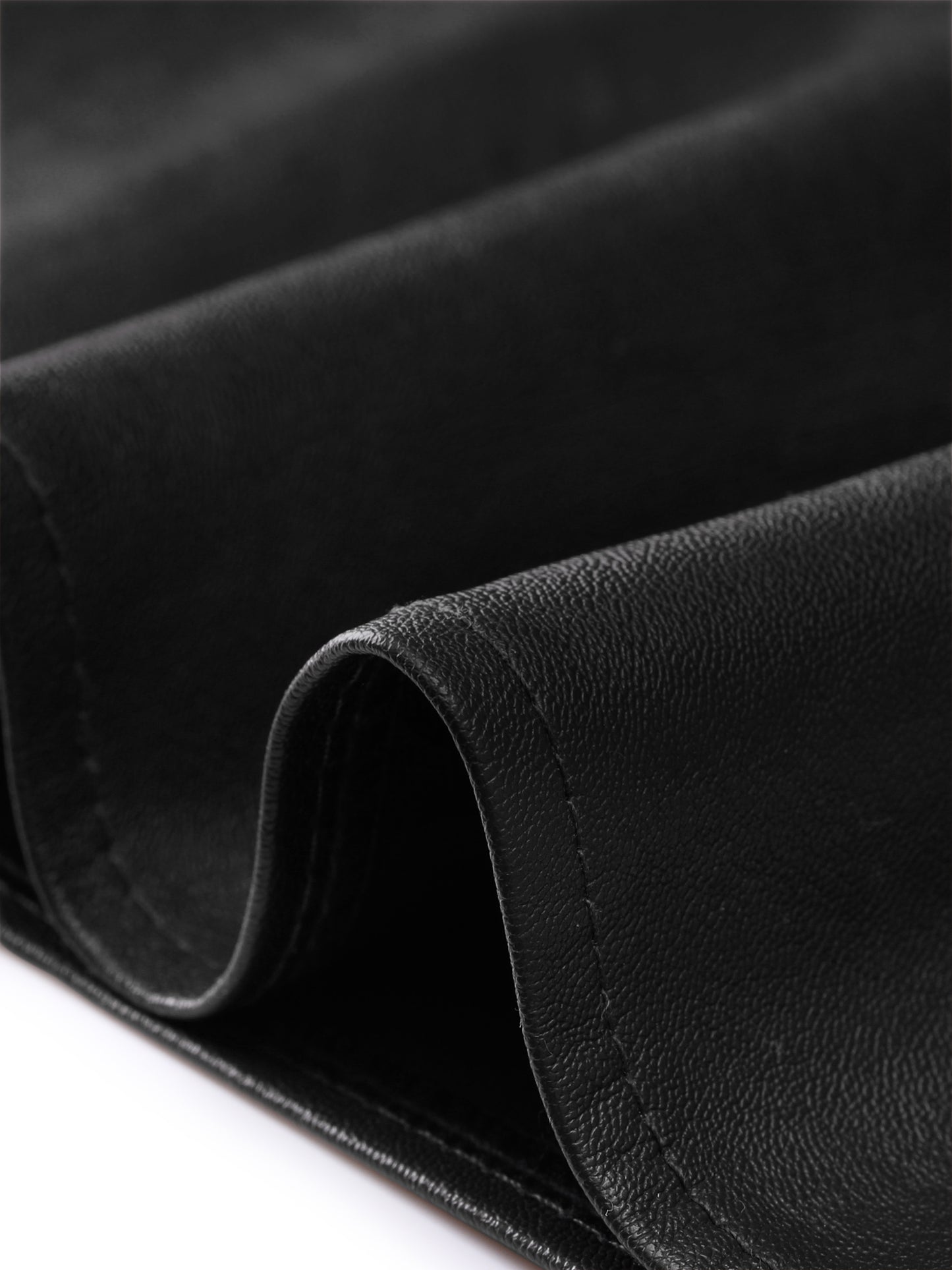 Women's Faux Leather High Waist Side Slit Bodycon Pencil Midi Skirt